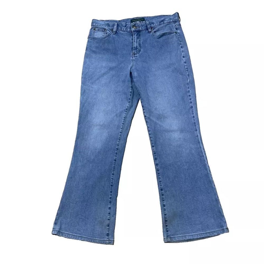 LRL Lauren Ralph Lauren Jeans Womens 10 Light Blue Bootcut Y2k Stretch Denim